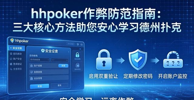 hhpoker作弊防范指南 三大核心方法助您安心学习德州扑克