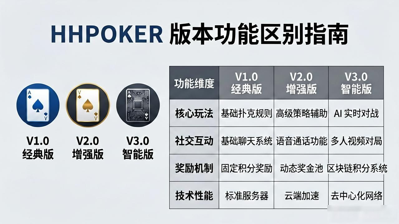 hhpoker版本有哪些 各版本功能区别一览