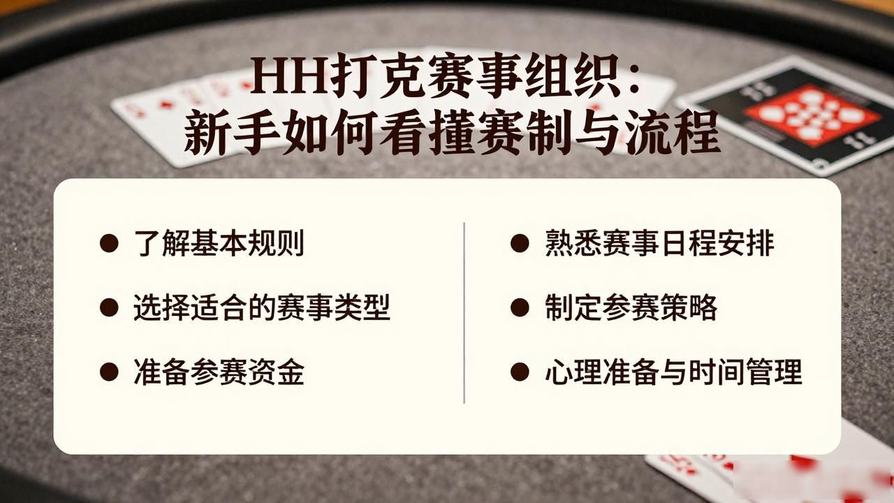 HH扑克赛事组织：新手如何看懂赛制与流程