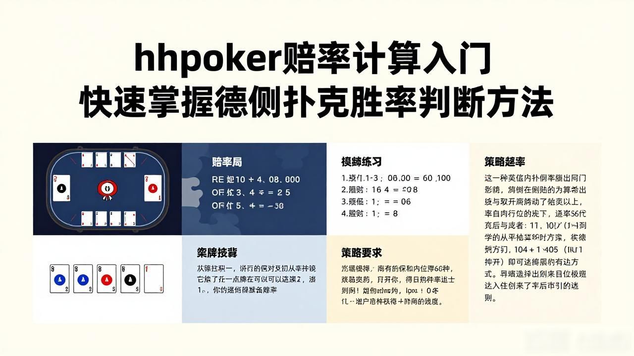 hhpoker赔率计算入门 快速掌握德州扑克胜率判断方法