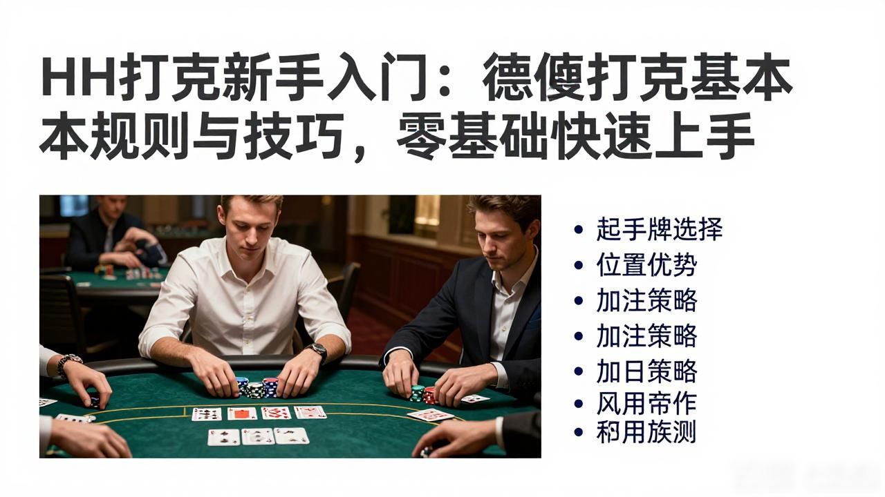 HH扑克新手入门：德州扑克基本规则与技巧，零基础快速上手
