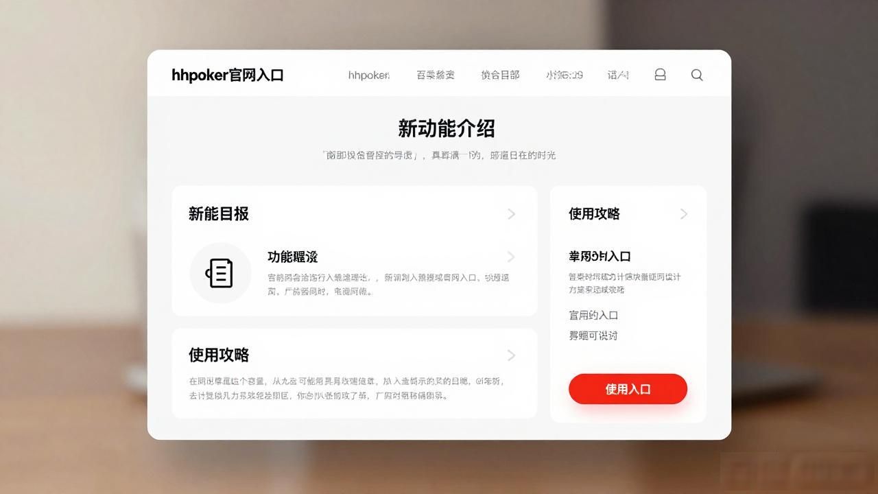 hhpoker官网入口在哪里？新功能与使用攻略全解析